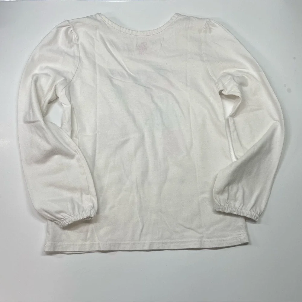 The Childrens Place Girls White Long Sleeve Shopping Friends Graphic Tee Size‎ S